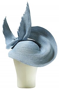 Fascinator hat blue wedding Ascot races outline -  image-2