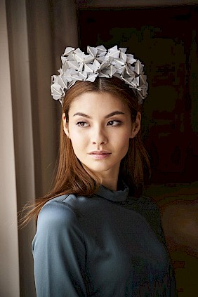 silver feather hairband Fascinator