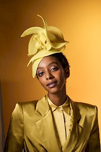 Couture | Yellow fascinator hat -  image-3